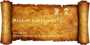 Minich Kalliopé névjegykártya